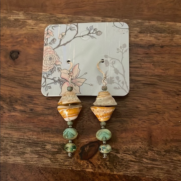 Jewelry - Handcrafted Seashell Beaded Earrings